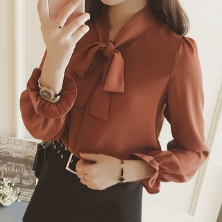 [Seckill] Áo sơ mi trắng mùa xuân thu phiên bản Hàn Quốc Áo voan ren dáng rộng phù hợp