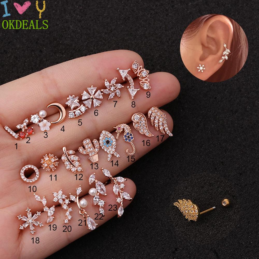 Khuyên Xỏ Sụn Tai Thời Trang|Khuyên Tai Kiểu Dàn Giáo Helix 28 Phong Cách Gợi Cảm