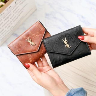 Ví nữ mini, ví cầm tay da đẹp, dáng ngắn nắp gập nhỏ gọn bỏ túi nhiều ngăn giá rẻ khóa YS