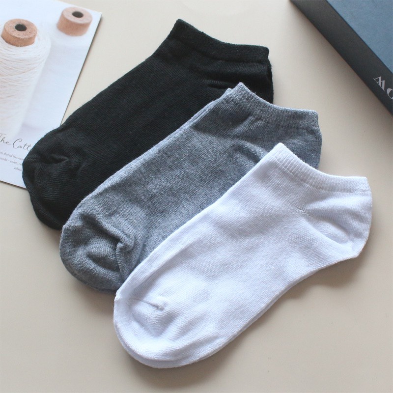 Tất vớ nam nữ cổ ngắn trơn basic cute dễ thương cotton dày đẹp DOVOHA T11