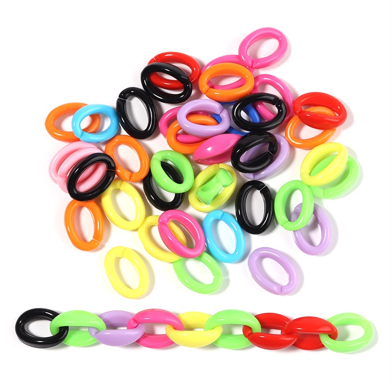 Set 50 Khóa Nhựa Trong Suốt Hình Oval Nhiều Màu Cho Túi Xách Nữ