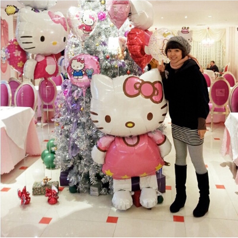 Bong bóng Hello Kitty kích thước 70 * 114cm làm quà sinh nhật cho bé