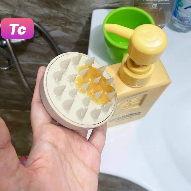 Lược silicon massage gội đầu, lược Muji