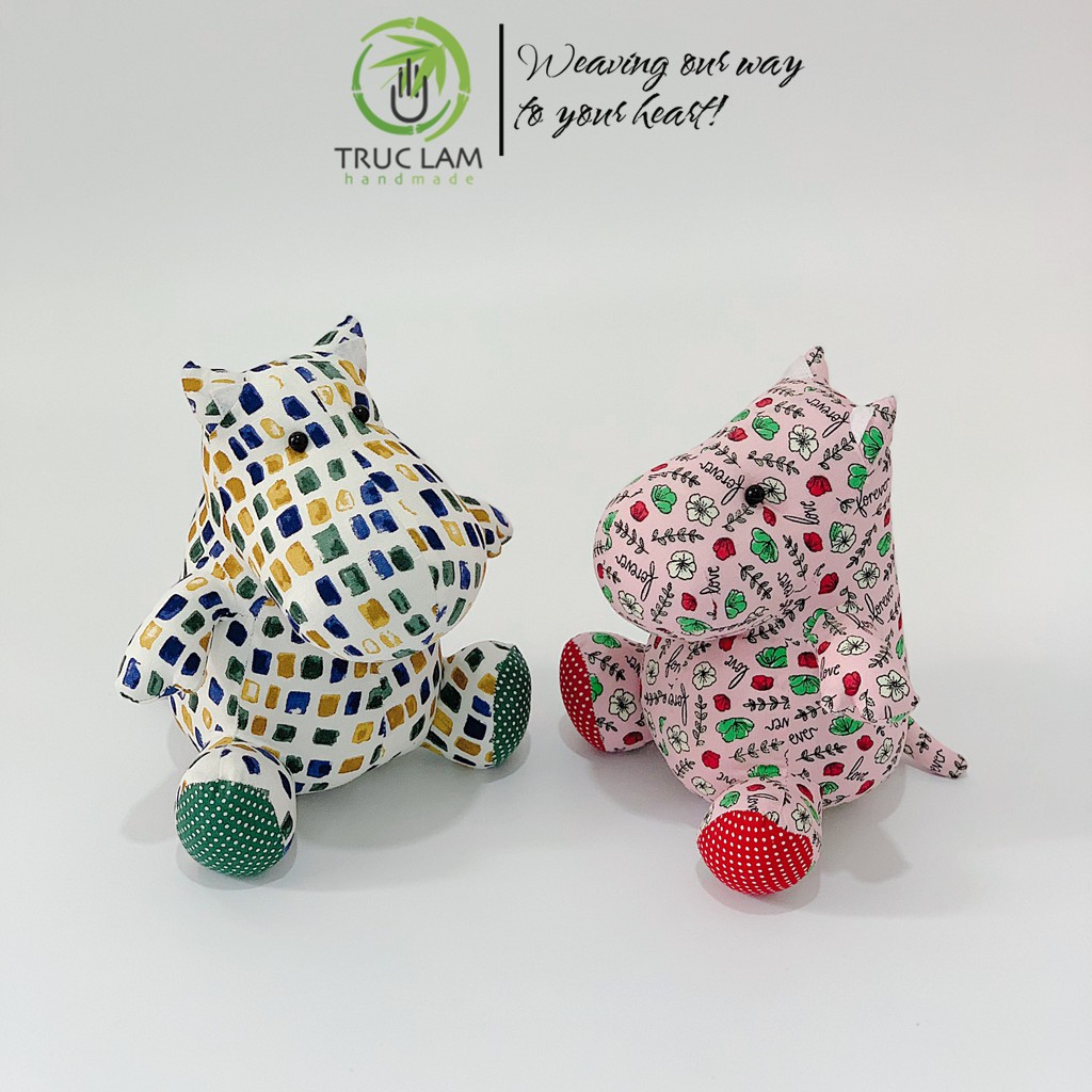 Đồ Chơi Cho Bé Thú Nhồi Bông Hình Con Hà Mã Vải Hoa Bông Gòn Cao Cấp (A) – Trúc Lâm Handmade