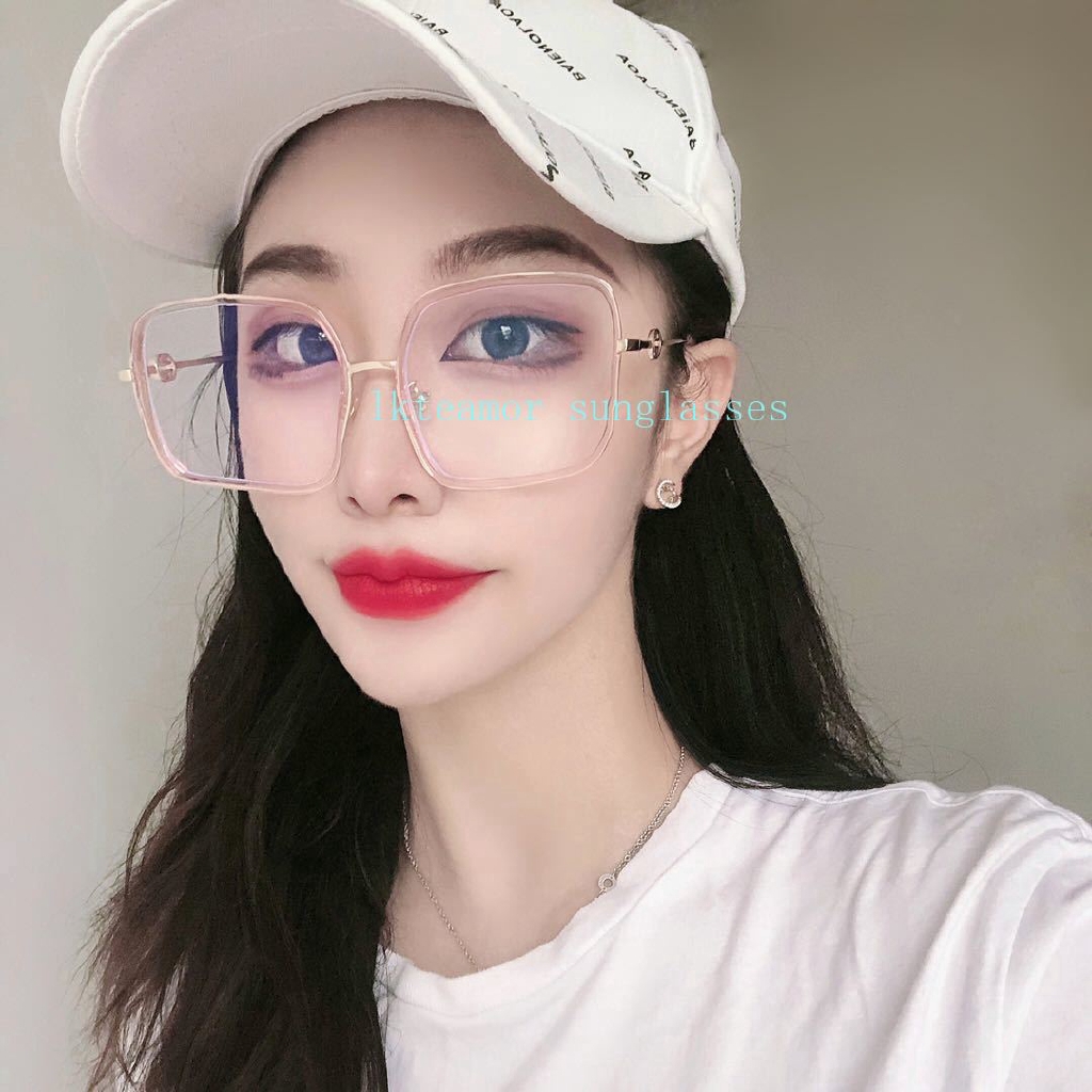 Fashion gold metal glasses frame ladies brand oversized square frame glasses transparent optics men and women universal