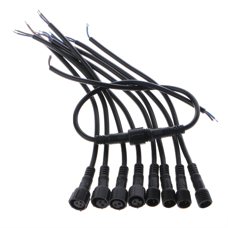 Set 5 Cặp Dây Cáp Nối 2 Pin Male Sang Female Chống Nước Màu Sắc Đơn Dành Cho Đèn LED Str