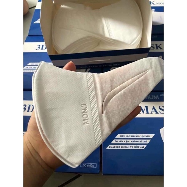 [Hàng chuẩn công ty] Hộp 50 chiếc Khẩu trang 3D Mask Monji kháng khuẩn | BigBuy360 - bigbuy360.vn