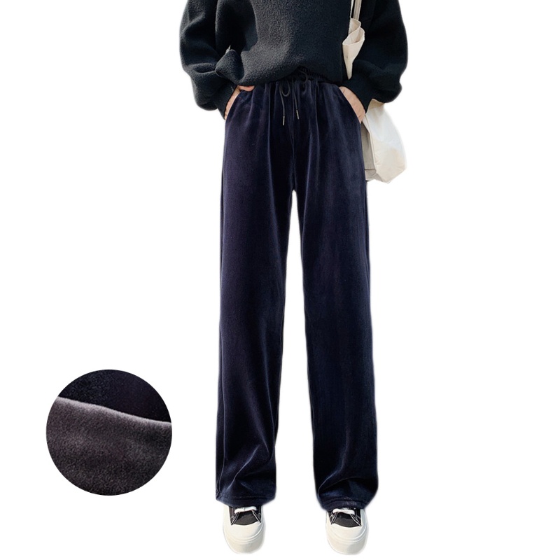 Quần Nhung Ống Loe Lưng Cao Màu Sắc Thời Trang Cho Nữ