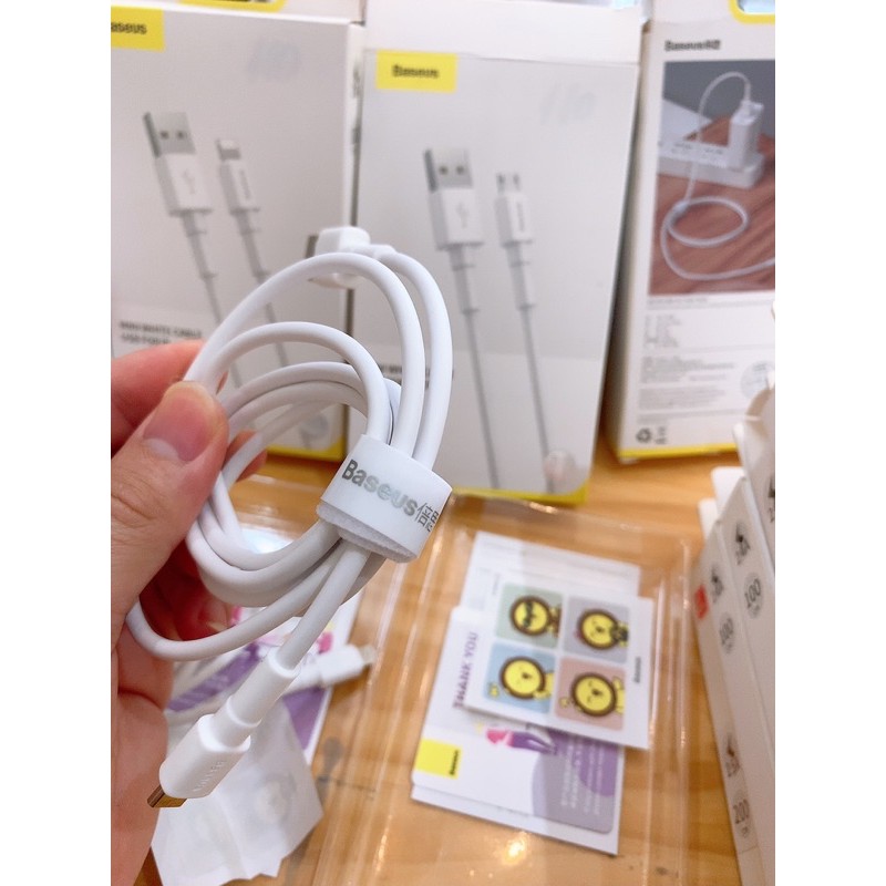 Cáp Sạc Siêu Nhanh 2.4A MINI WHITE BASEUS Cho IPHONE/IPAD/ANDROID