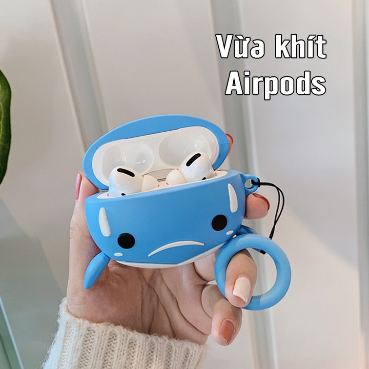 Vỏ silicon cho tai nghe Airpods Pro mẫu Cá voi