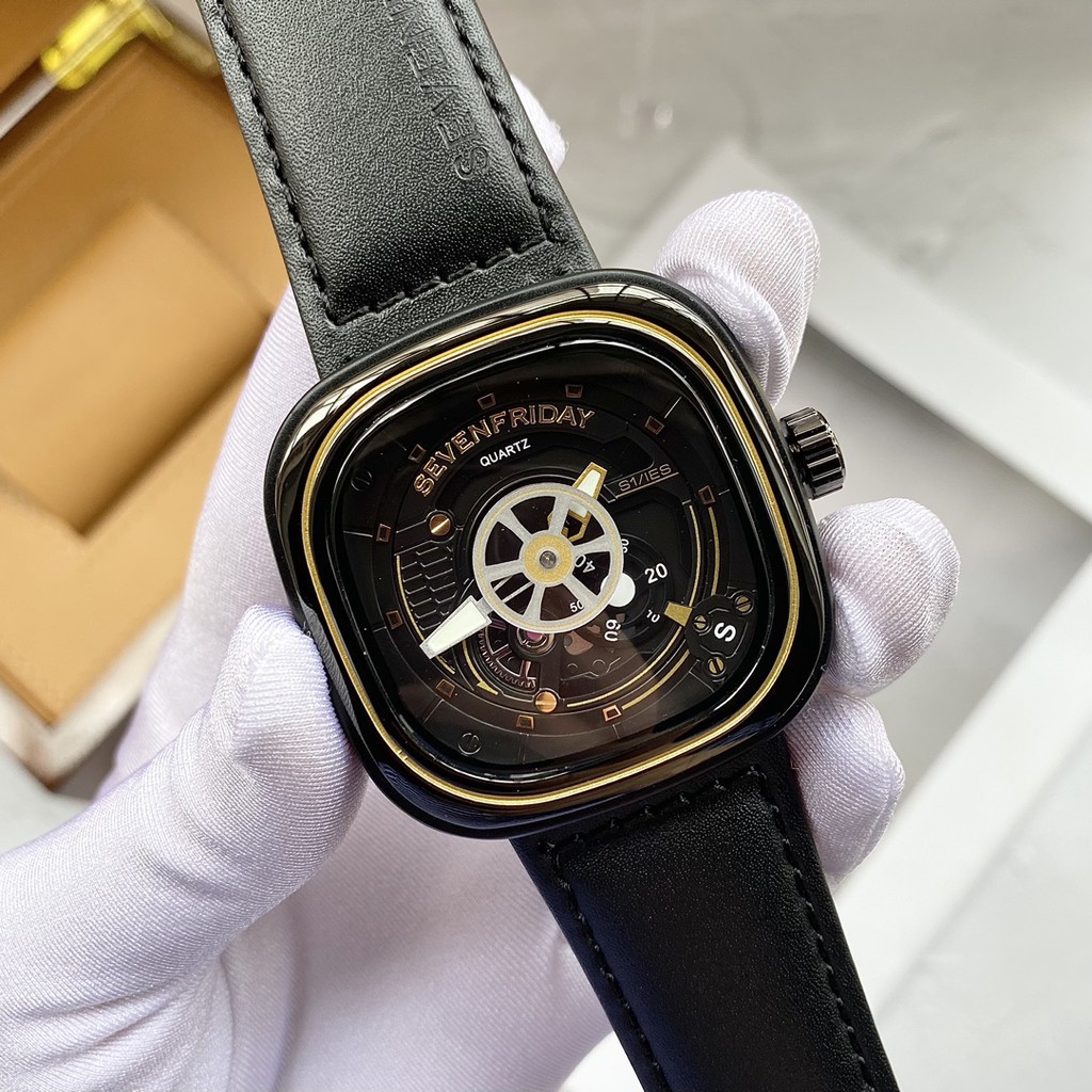 Đồng Hồ Nam Sevenfriday S-series - Dây Da- Máy Pin - Size 47x47mm