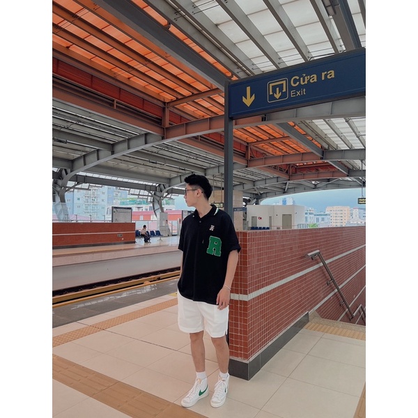 Set áo polo Ronan + quần short trắng Blaziee