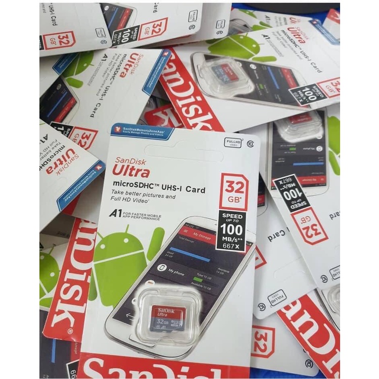 Thẻ Nhớ 32GB Sandisk MicroSD Ultra Upto 100MbS 667x - Bảo hành 5 năm