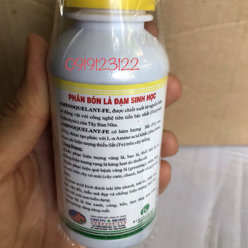 Phân bón lá cao cấp amino Quelant Fe bổ sung sắt chai 100ml