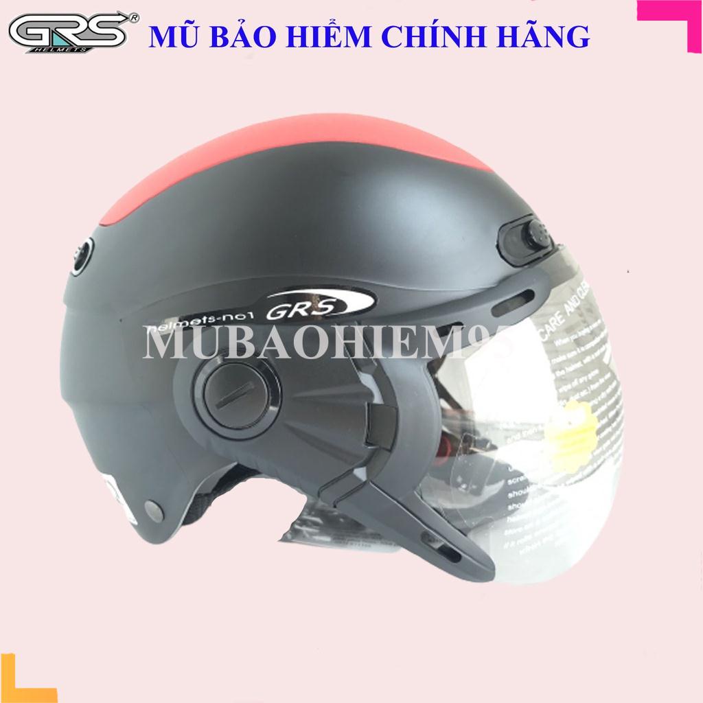♥️ Shop Uy Tín ♥️ Mũ bảo hiểm nửa đầu có kính grs A102 kính, hàng chính hãng đạt chuẩn có mã quét