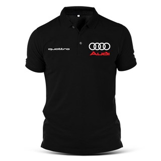 Áo thun polo tay ngắn in logo Audi