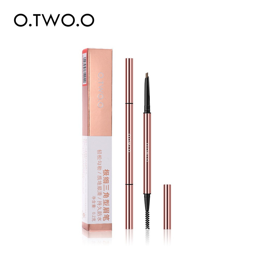 O.TWO.O double head detail triangular eyebrow automatic rotation waterproof for a long time do not dye eyebrow 6 colors