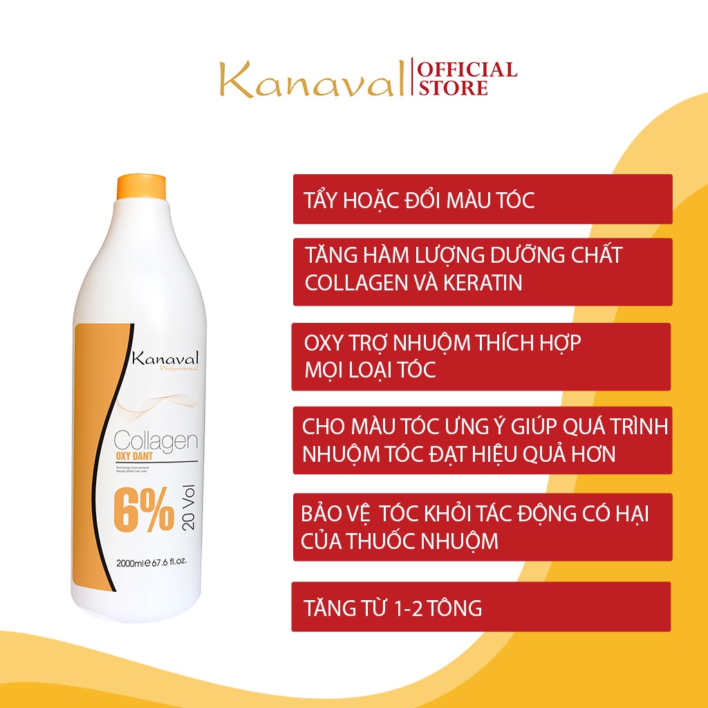 Oxy nhuộm tóc, trợ nhuộm tóc Kanaval professional chính hãng 1000ml giúp tẩy hoặc đổi màu tóc - Kanaval Official Store