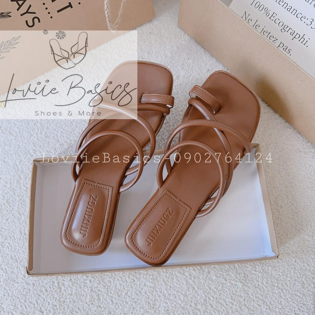 DÉP CAO GÓT LOVIIE BASICS - GUỐC NỮ PHONG CÁCH THỜI TRANG QUAI NGANG CHÉO XỎ NGÓN HIỆN ĐẠI D230573