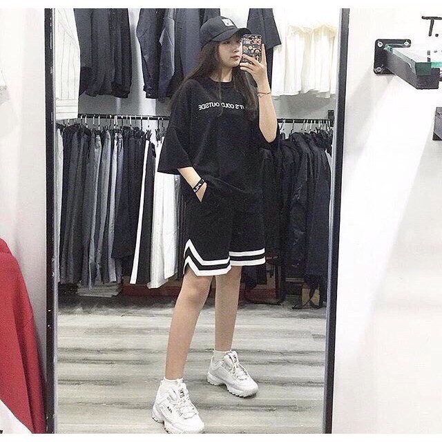quần đùi unisex phối viền phong cách hiện đại cá tính M5