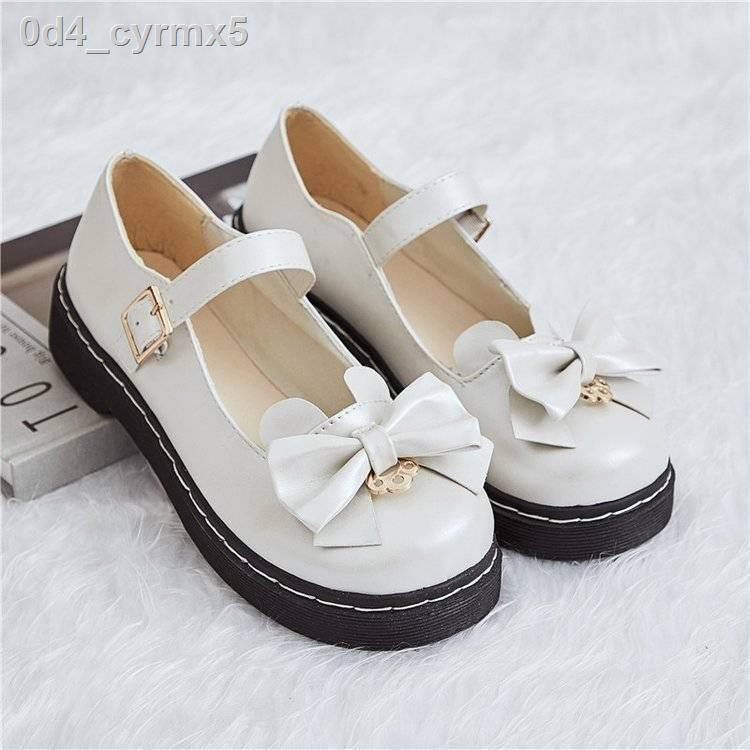 Giày da nhỏ của phụ nữ Anh Retro Xuân và Thu năm 2021 New Bow Jk Shoes Flat Single mềm Nhật Bản