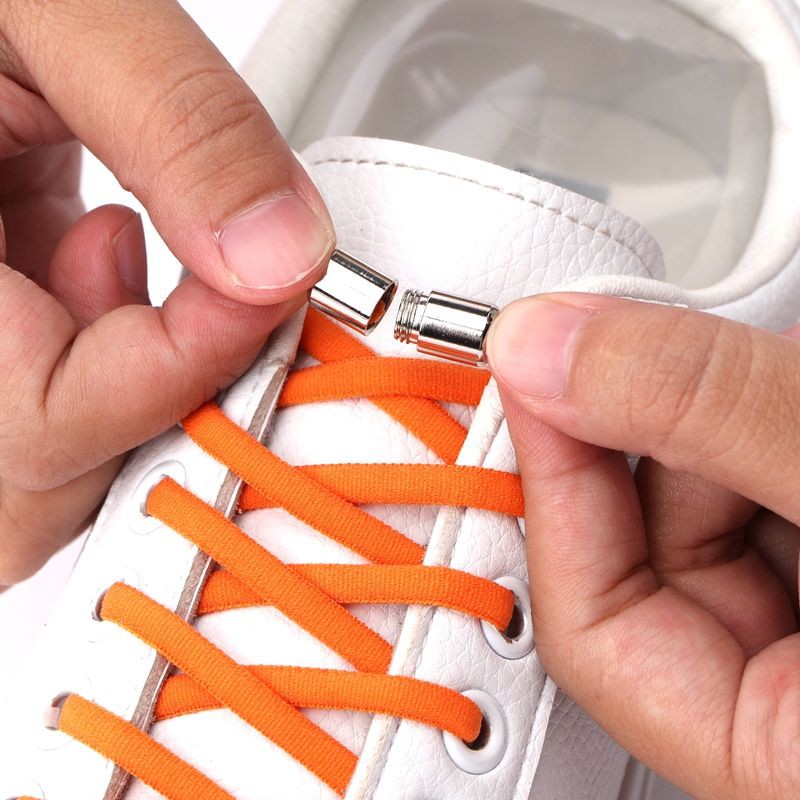 Dây giày thể thao có khóa kim loại thoải mái co giãn không cần buộc dành cho người lớn và trẻ em