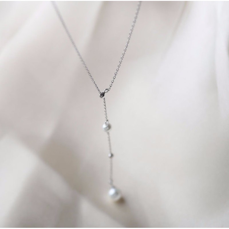 Dây Chuyền Nữ Kiểu Chữ Y Bạc 925 Cao Cấp S595