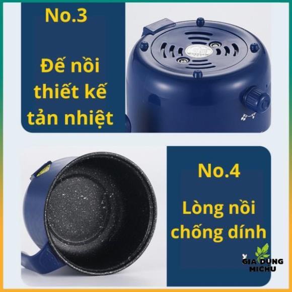 [FREESHIP] Ca Nấu Mì, Nấu Cơm Đa Năng Có Tay Cầm 1,8L - Nồi Lẩu Điện Mini Kèm Giá Hấp (shanban).