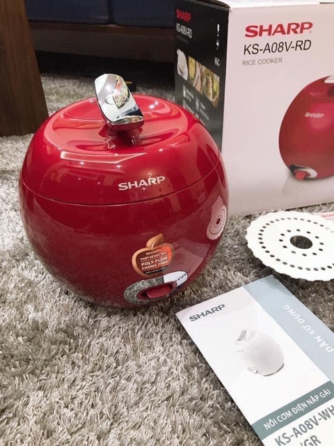 [Sẵn Hàng] NỒI CƠM ĐIỆN QUẢ TÁO SHARP KS-A08 | BigBuy360 - bigbuy360.vn