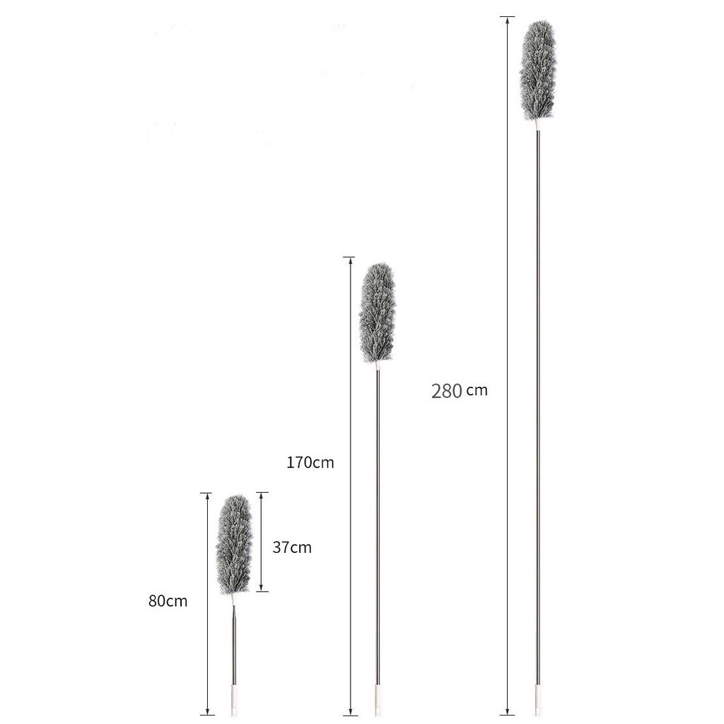 XẢ KHO Chổi Quét Trần Bằng Sợi Vải Siêu Nhỏ Inox Cán Dài Cao Cấp Đầu Chổi Linh Hoạt