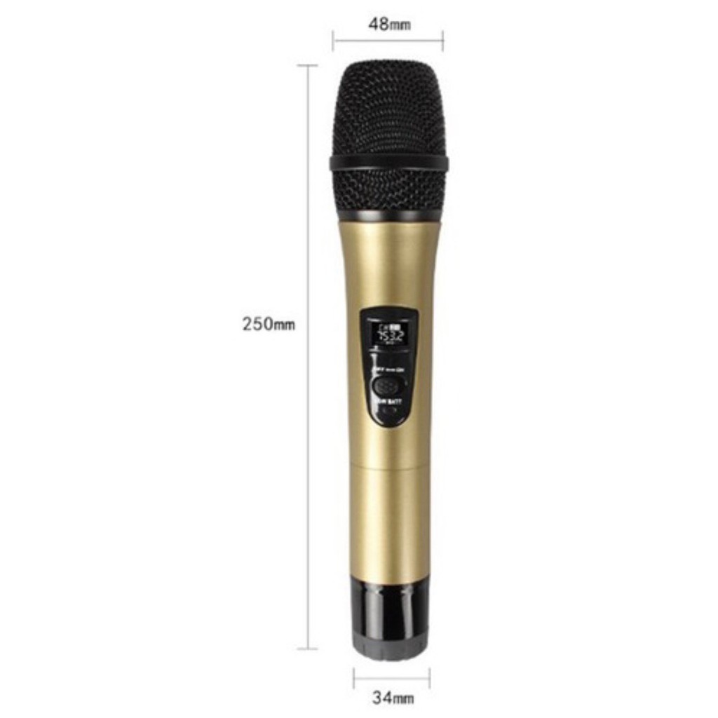 Bộ 02 Micro Không dây Karaoke Ontek E6/W003 chuyên cho amply, loa kéo, hát gia đình - BH 12 THÁNG