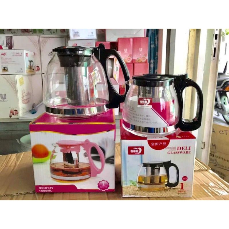Ấm trà có đồ lọc 🏠FREESHIP🏠 bình trà thủy tinh có đồ lọc bã trà