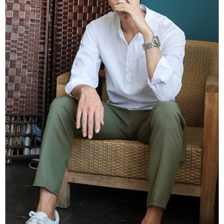 Áo sơ mi nam cổ trụ | BigBuy360 - bigbuy360.vn