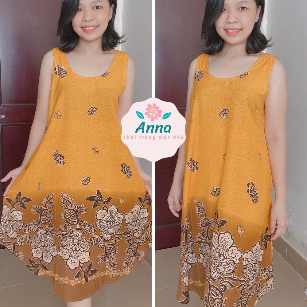 Váy lanh xuông from đại, chất mát, nhiều họa tiết