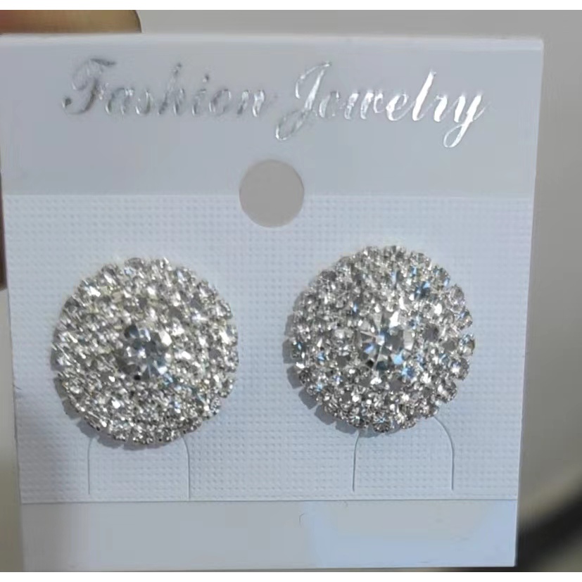 Đôi Khuyên Tai Tròn Đính Đá Thời Trang Cho Nữ