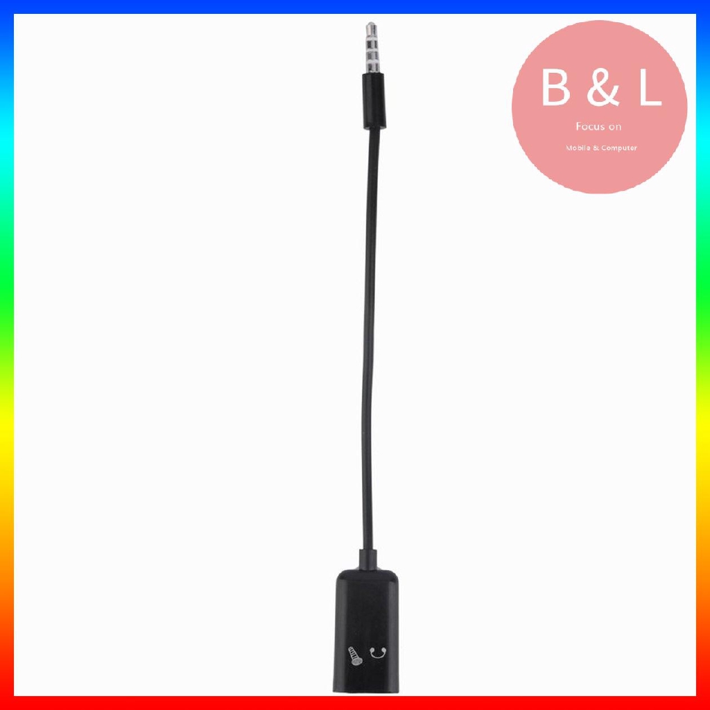 Điện thoại di động 3,5 mm Tai nghe Micrô Cáp chuyển đổi bộ tách âm thanh nổi cho Iphone Cho Samsung Black Dễ dàng mang theo