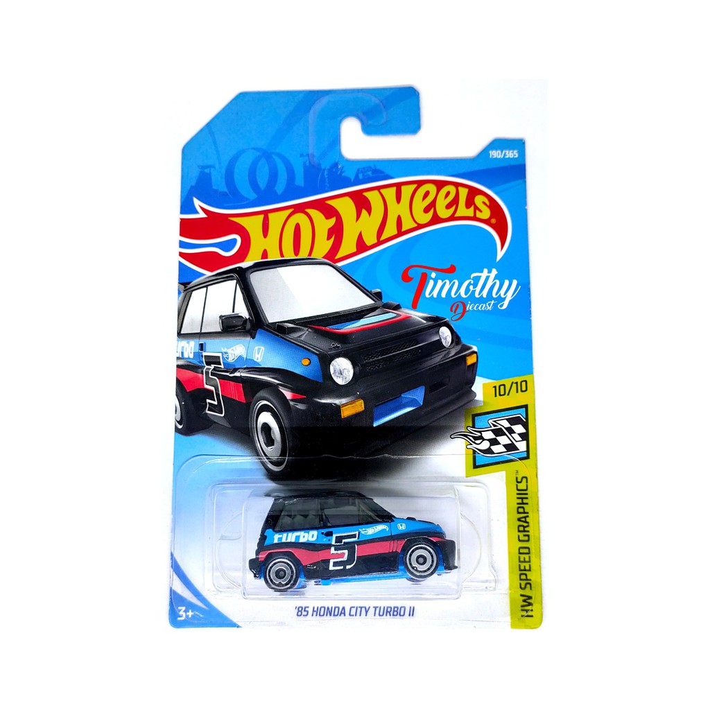 Hot Wheels Mô Hình Đồ Chơi Xe Hơi Honda City Turbo Ii Black Tanpo 5 Streep Blue Red