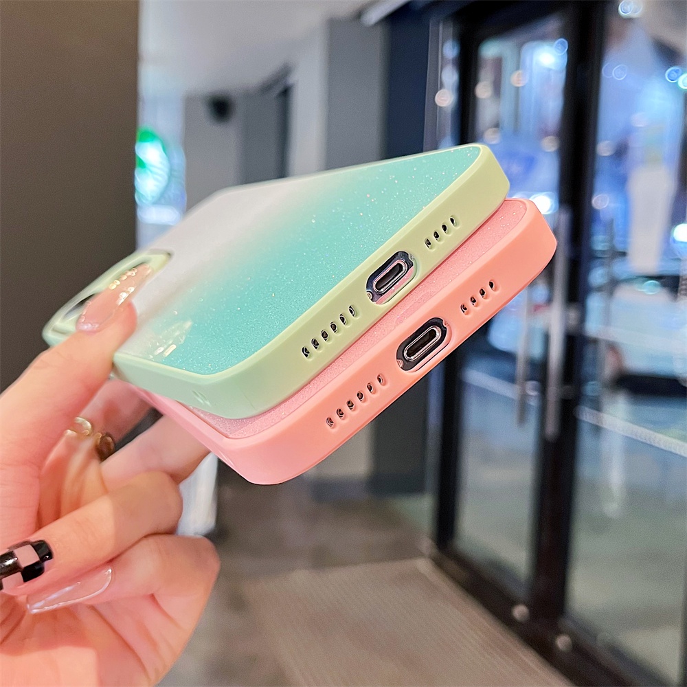 Ốp Điện Thoại Màu Gradient Lấp Lánh Thời Trang Cho iPhone 14 Max 14 13Pro Max 12 11 X / XS XR XSMAX 7P / 8P