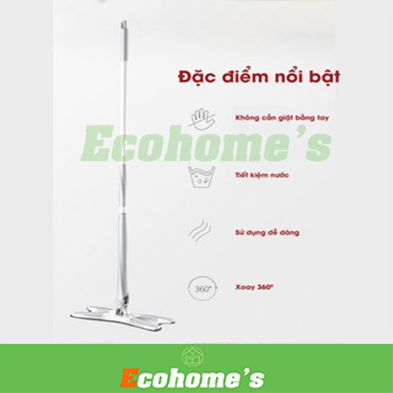 Chổi lau nhà thông minh chữ X tự vắt cao cấp Ecohome's  xoay 360 tiện dụng lau sạch mọi ngóc ngách trong nhà