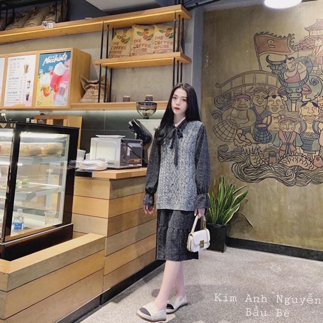 BÁN SỈ SÉT VÁY KÈM ÁO LEN 2 MÀU CHO NỮ | BigBuy360 - bigbuy360.vn