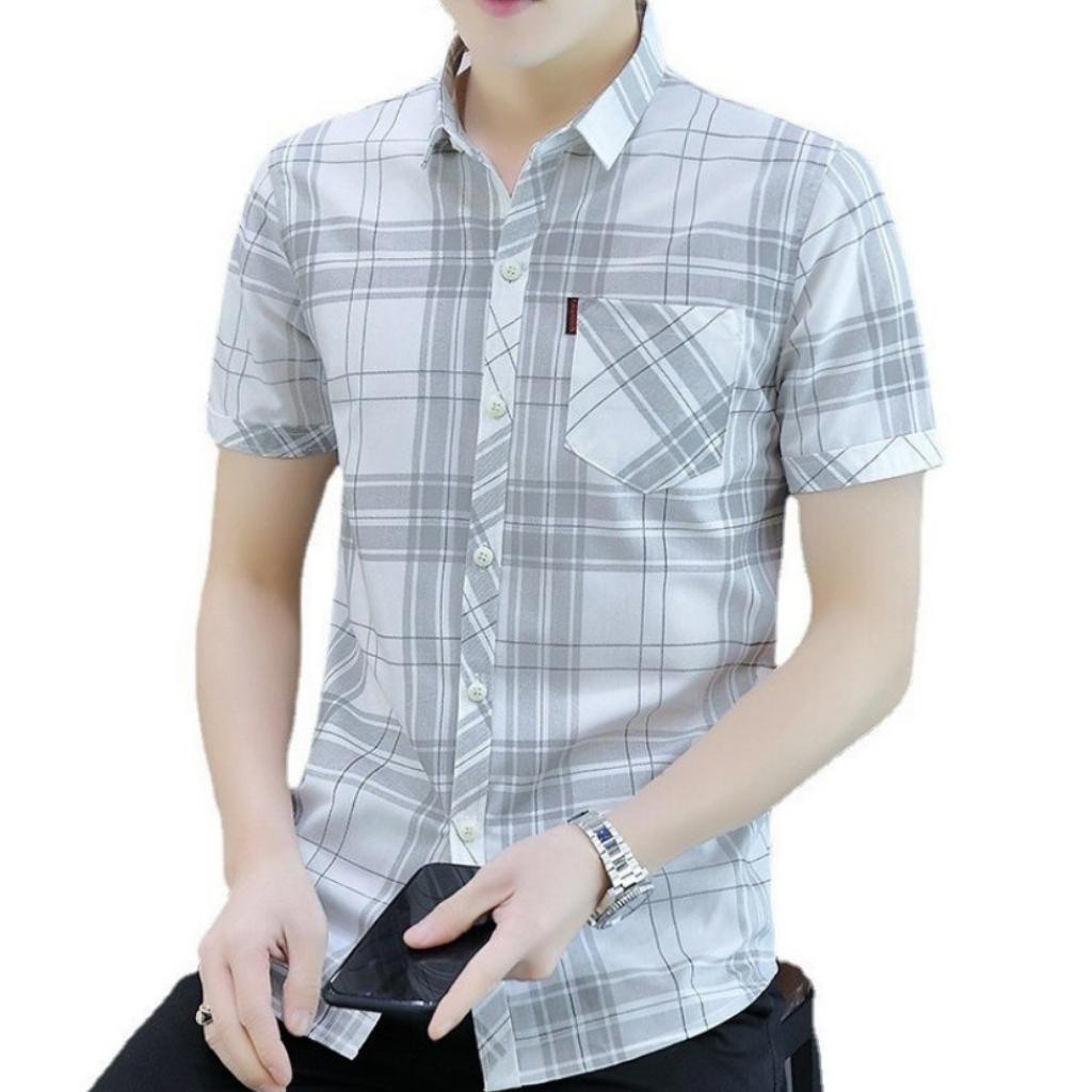 Áo Sơ Mi Nam Caro Ngắn Tay Phối Túi 3D Mã 01 Thời Trang PONIVA Cao Cấp Chất Liệu Mềm Mịn Hàng Chất Lượng XNK