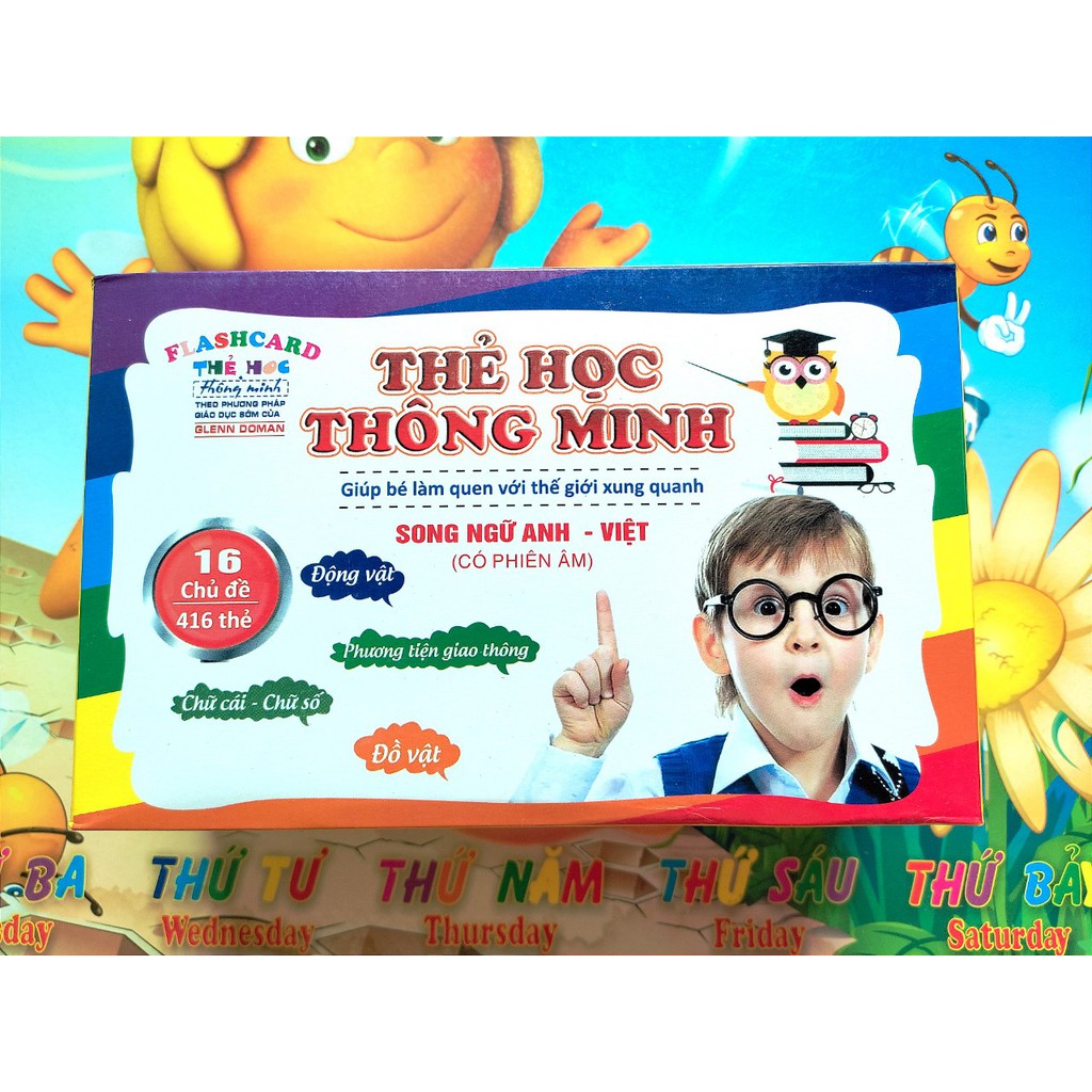 💎 Flashcard Glenn Doman 💎- Thẻ học tiếng anh thông minh - Đồ chơi giáo dục cho bé sơ sinh 1 2 3 tuổi loại to nhỏ cứng