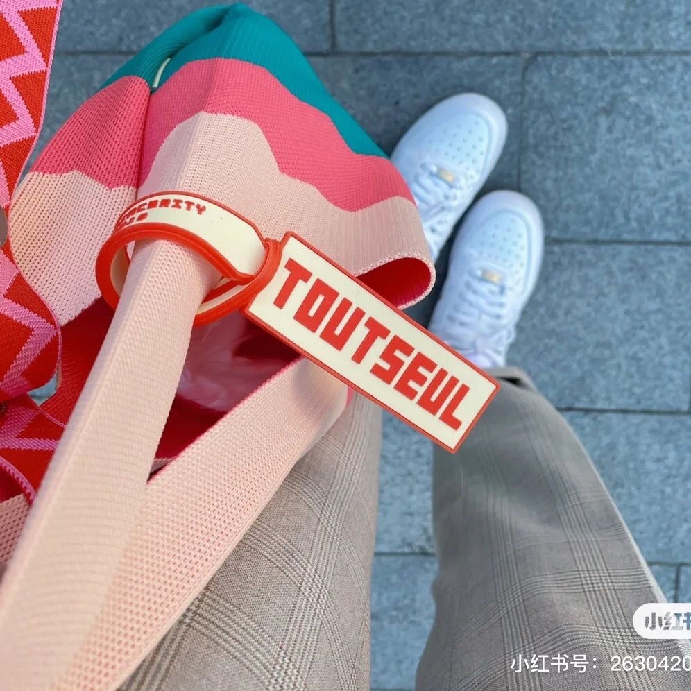 Túi Tote Đan Len Nhiều Màu Sắc Cầu Vồng Thời Trang Thu Đông Cho Nữ