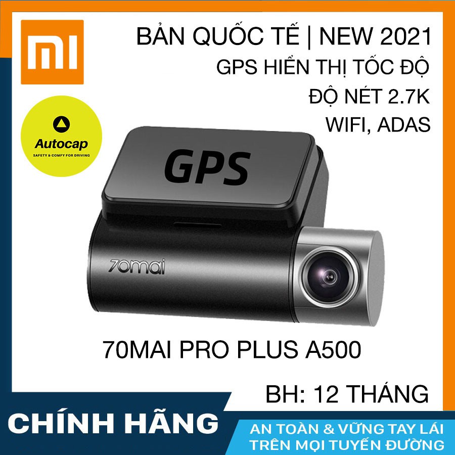 Camera hành trình ô tô Xiaomi 70mai Pro Plus A500 (Bản quốc tế) KM thẻ 32, 64, 128GB Class 10