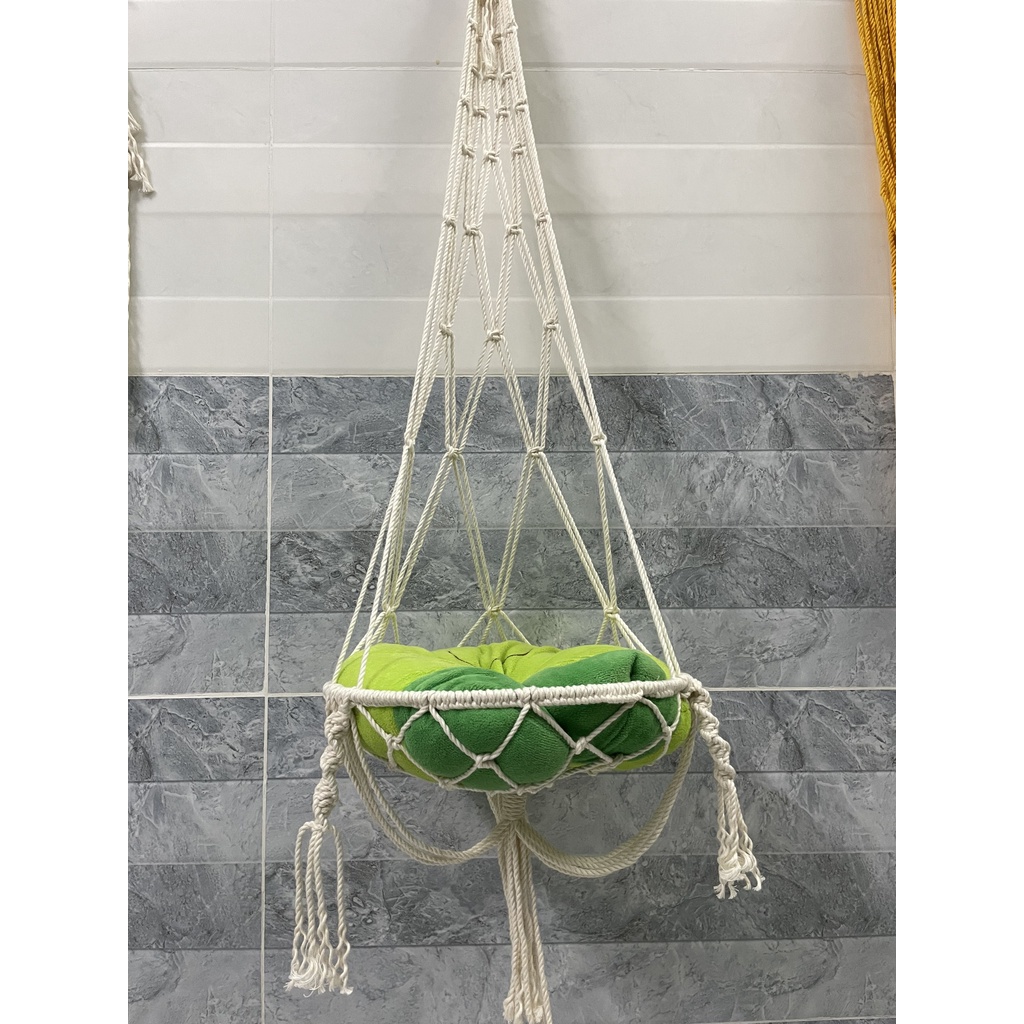 Ảnh thật- Võng treo macrame cho mèo nằm phong cách hoàng gia, quý tộc cực xinh
