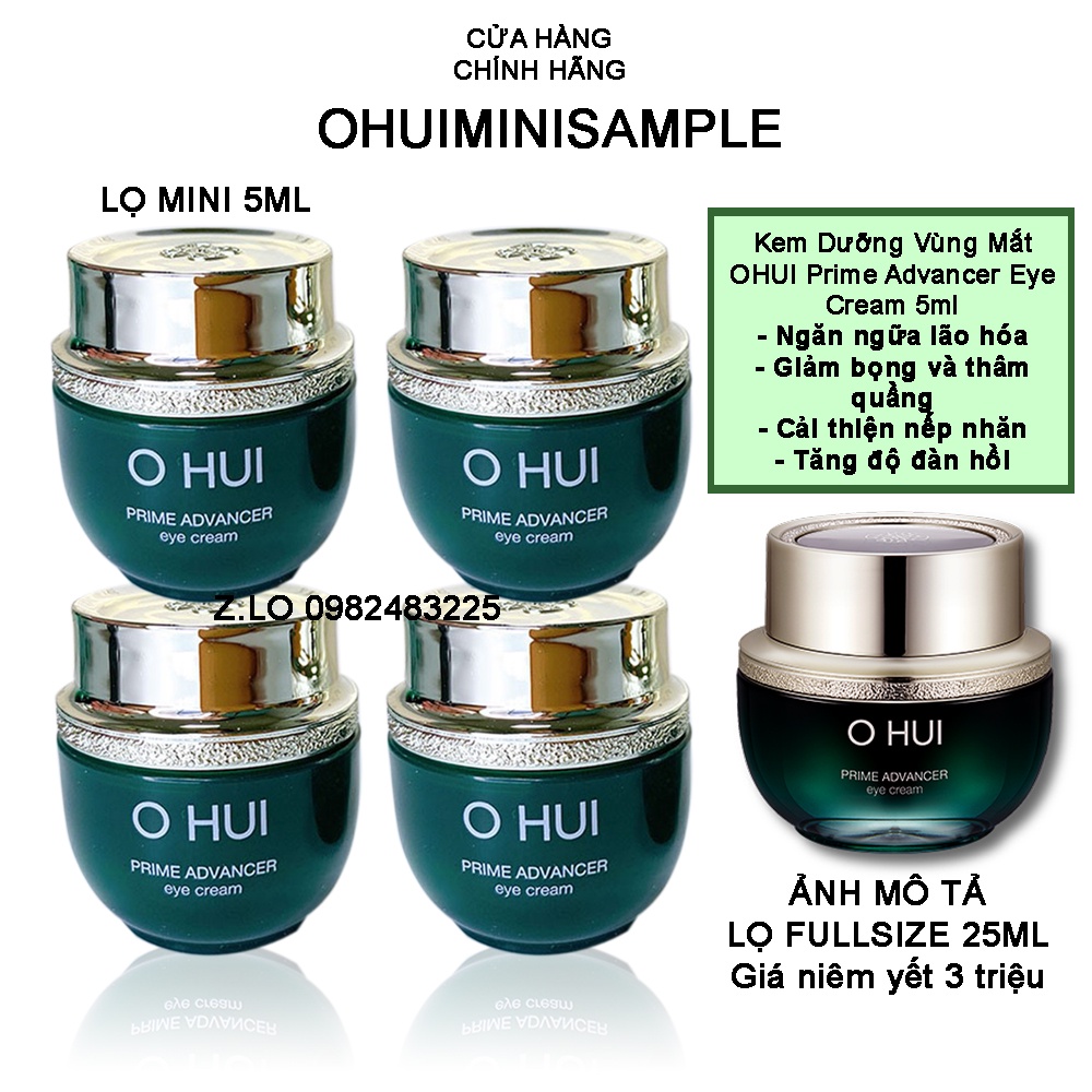 [Mini 5ml] Kem Dưỡng Mắt Chống Lão Hóa, Giảm Nhăn Vùng Mắt Ohui Prime Advancer Eye Cream 5ml