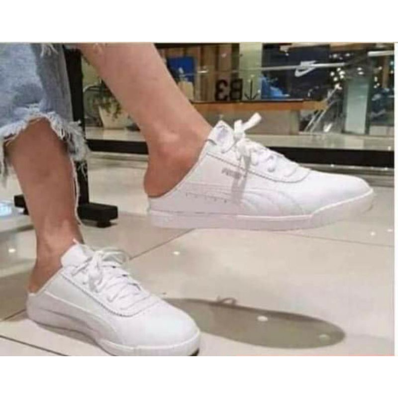 Giày Puma đạp gót trắng size 36