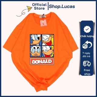 Áo Thun Nam Nữ Unisex Áo Phông vải cotton thoáng mát cổ tròn bigsize XXL 2XL in hình Vịt DONALD - shop.lucas
