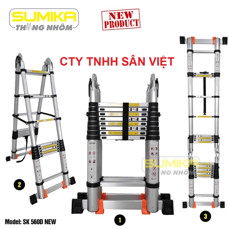 Thang nhôm rút chữ A Sumika SK560D NEW A2.8 DUỖI I 5.6M - SK560D NEW giá tốt