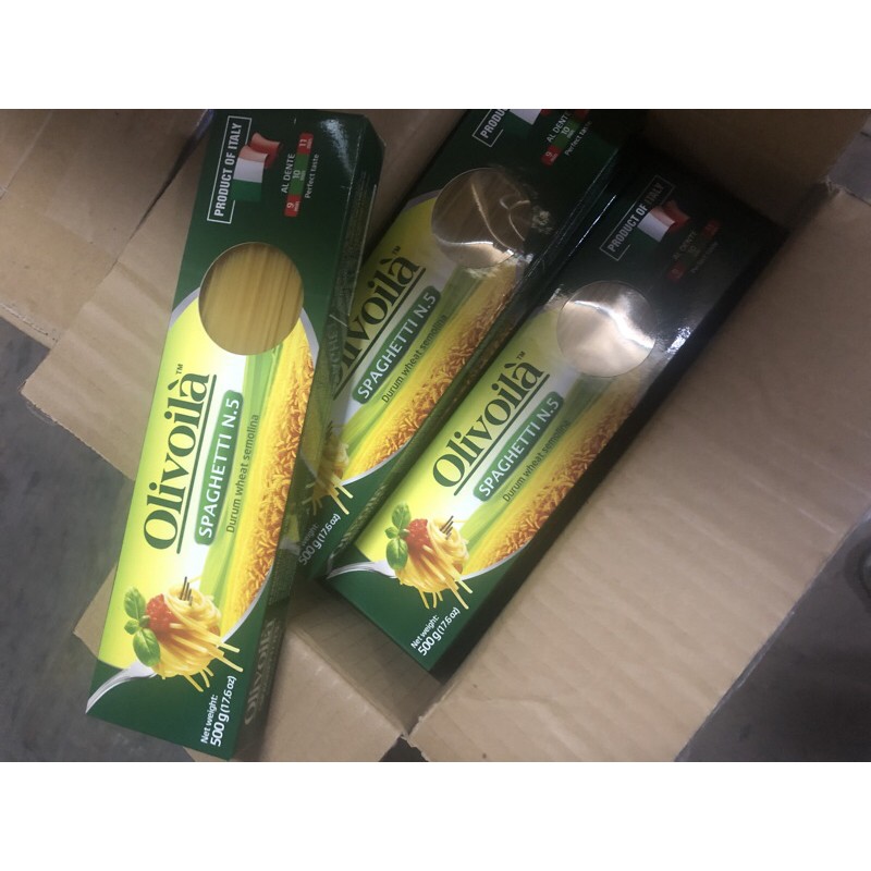 Mì spaghetti olivoilà nhập khẩu Ý hộp 500g